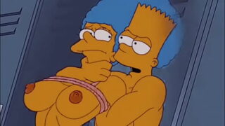 Marge got fucked hard and creampied by her son Bart at the gym